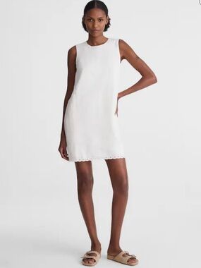 Madewell Mini Shift Dress in 100% Linen - Ivory Linen
